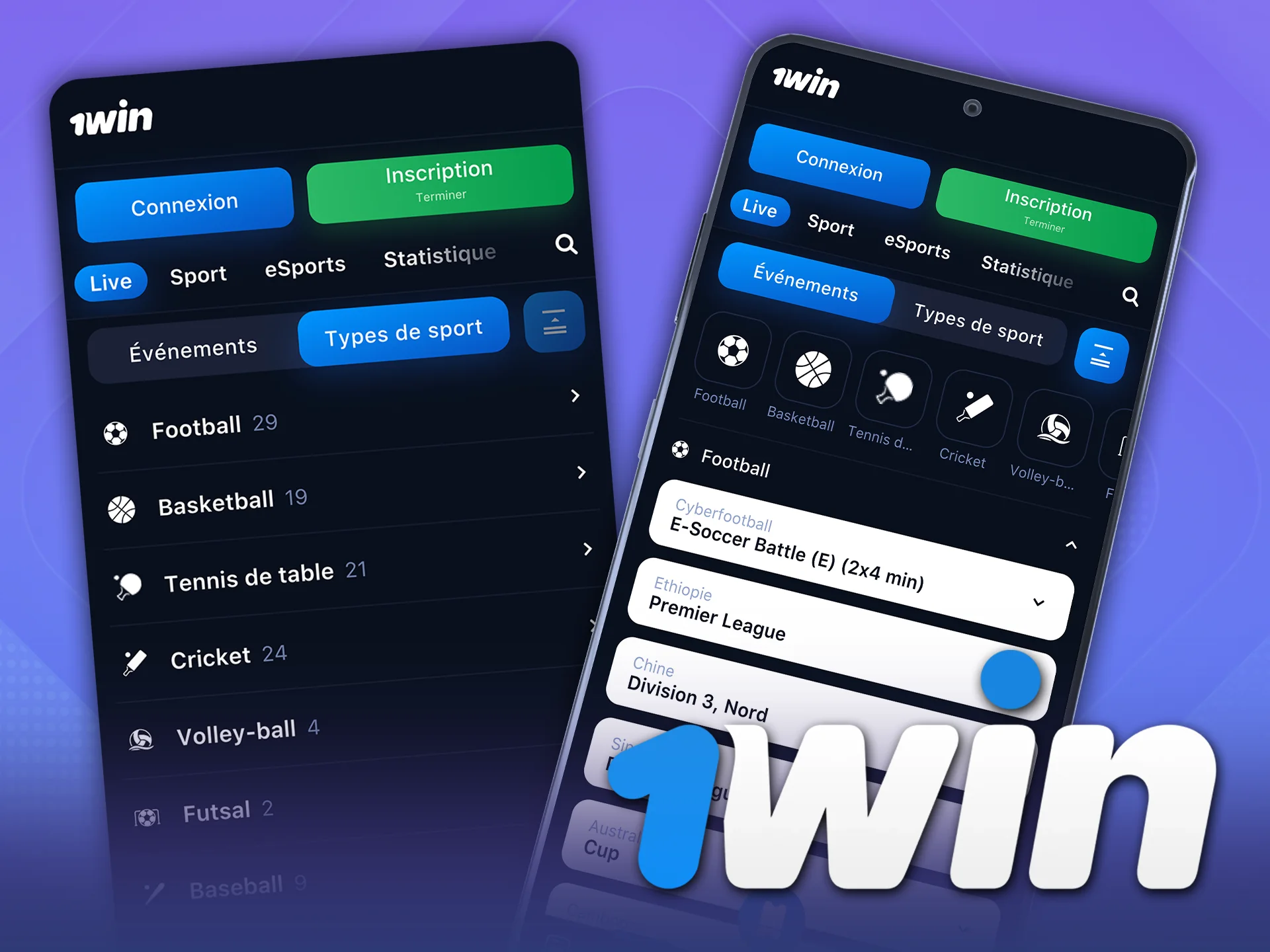 Placez vos paris sportifs en quelques clics avec l'app 1Win.