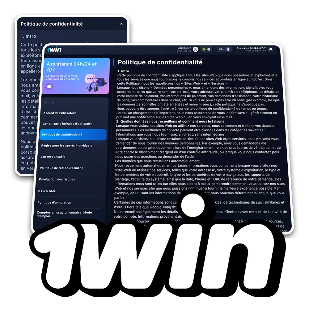 Protégez vos données avec la politique de confidentialité de 1win.