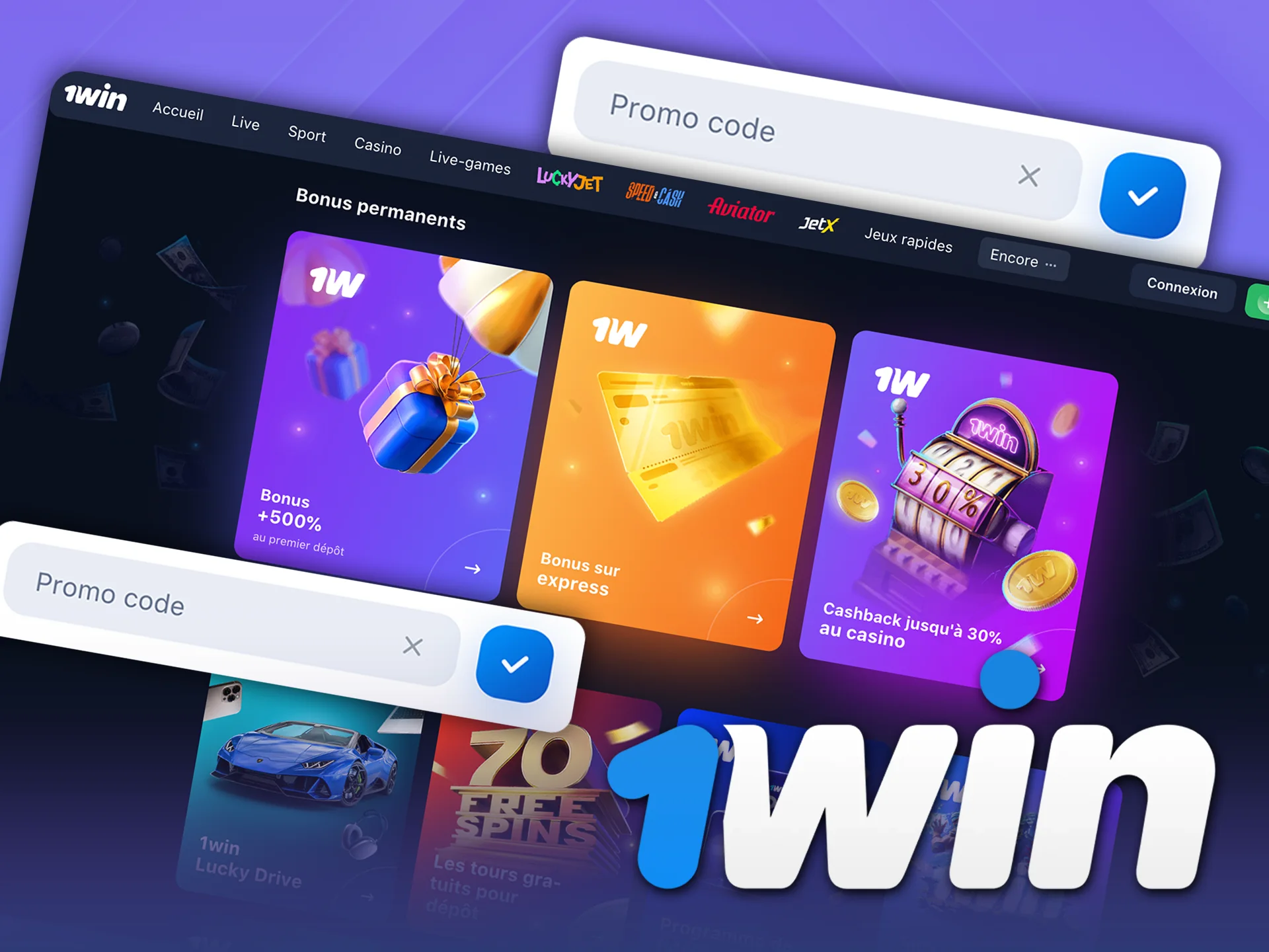 Entrez le code promo 1Win et débloquez des avantages supplémentaires.