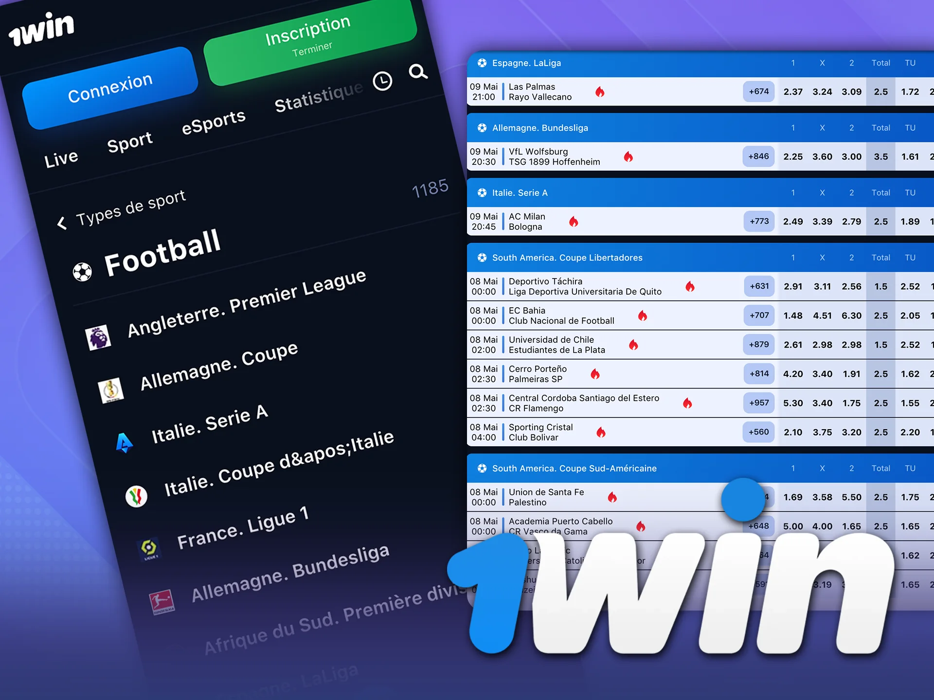 Découvrez les tournois de football les plus populaires sur 1win.