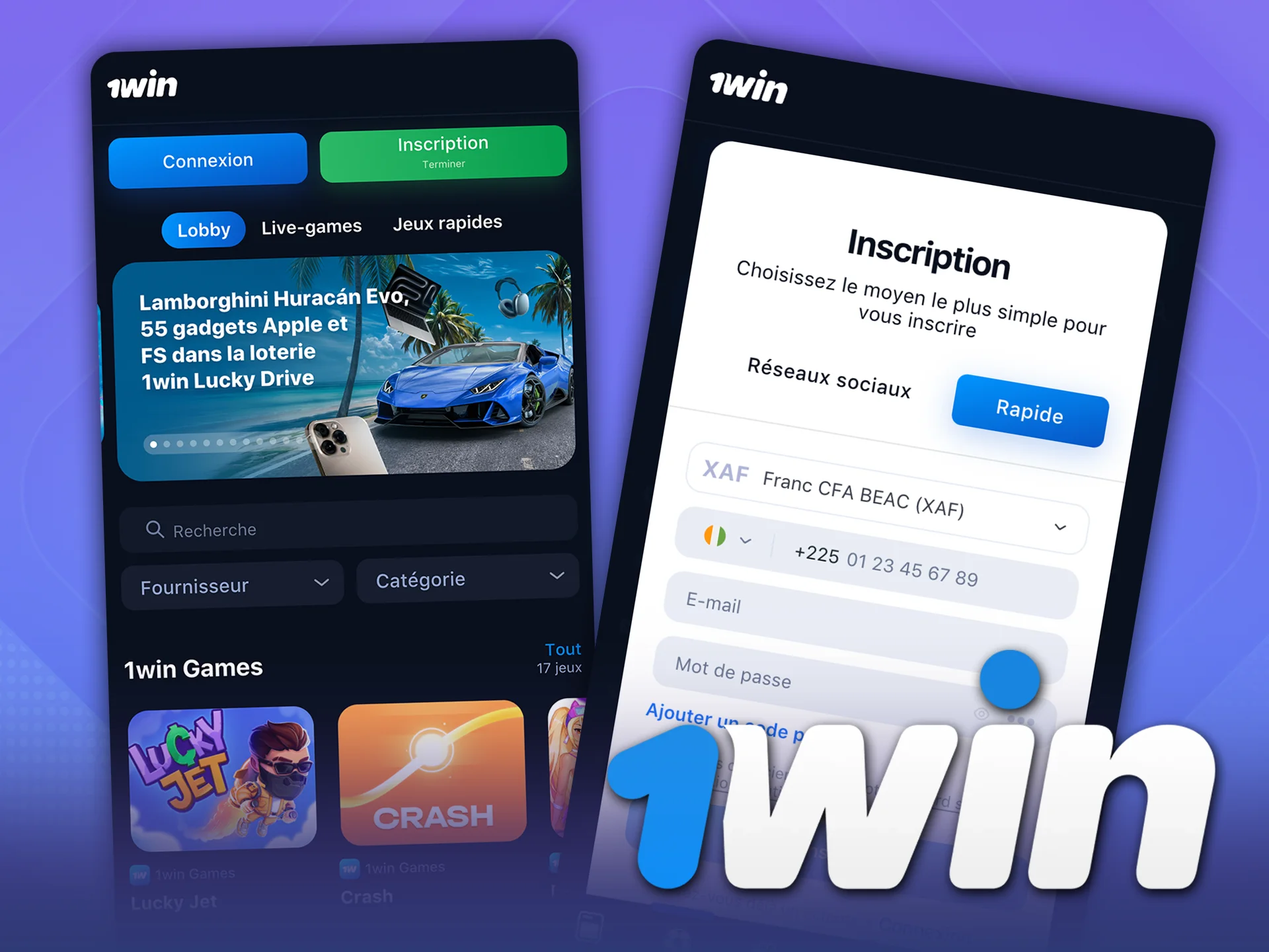 Inscrivez-vous rapidement via l'application 1Win et accédez aux bonus.