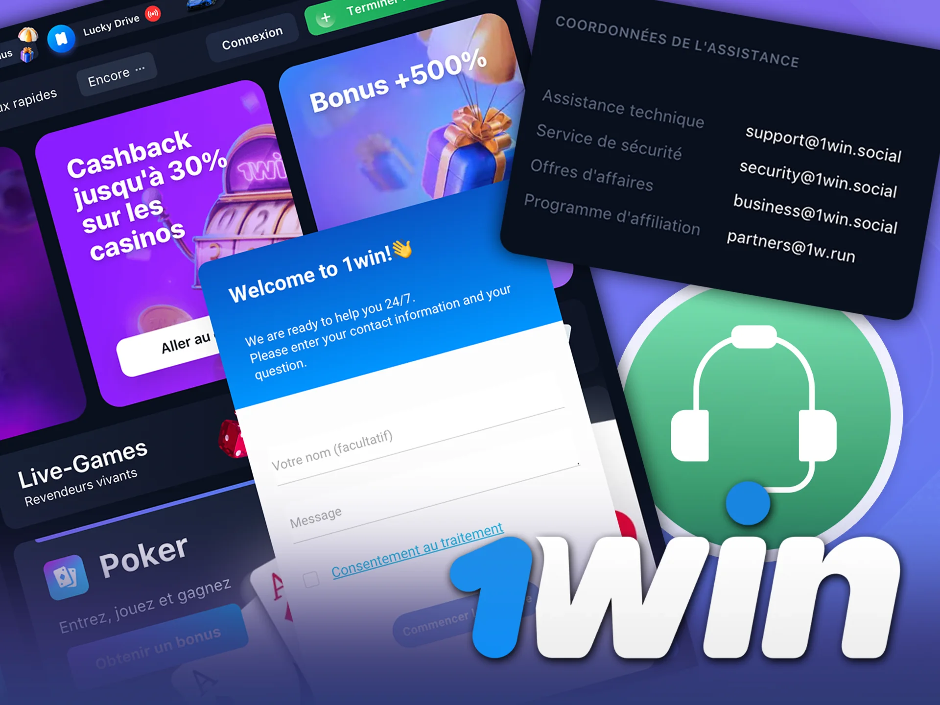 Obtenez de l’aide rapidement avec le service clientèle sur 1win.