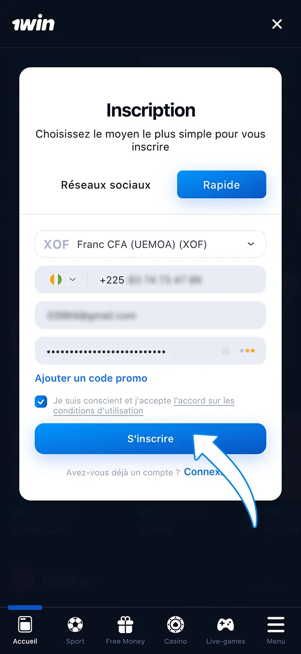 Attendez la validation et accédez à votre compte 1Win sans limites.