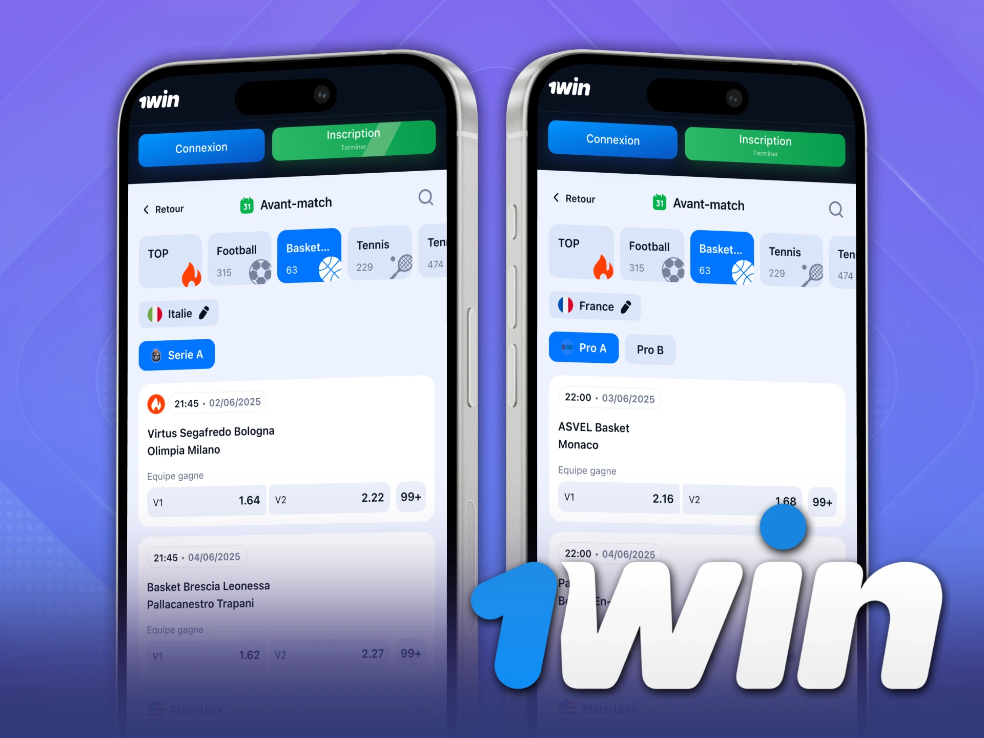 Vous pouvez parier en ligne avec l'application mobile 1Win.