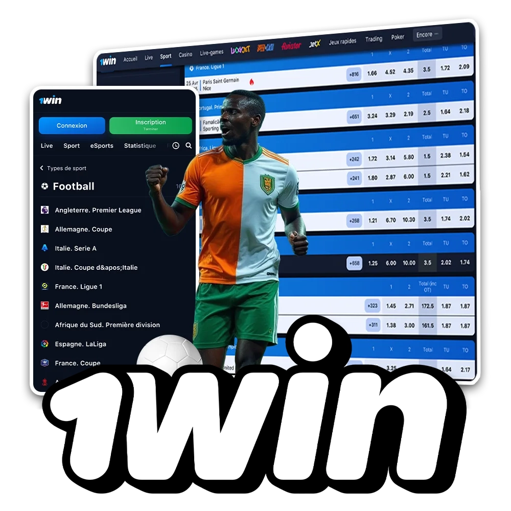 Pariez sur le football chez 1win et gagnez en Côte d'Ivoire.