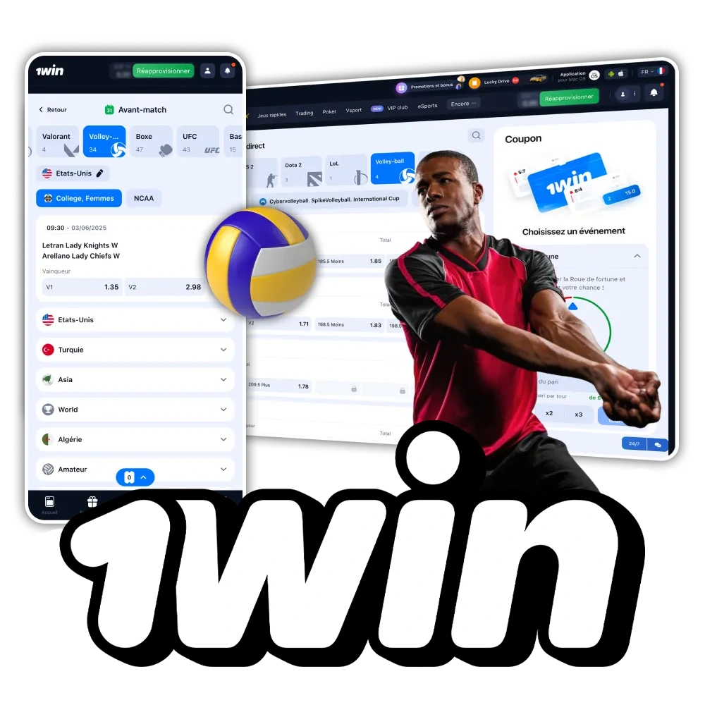 1Win est une plateforme fiable pour les paris sur le volley-ball.