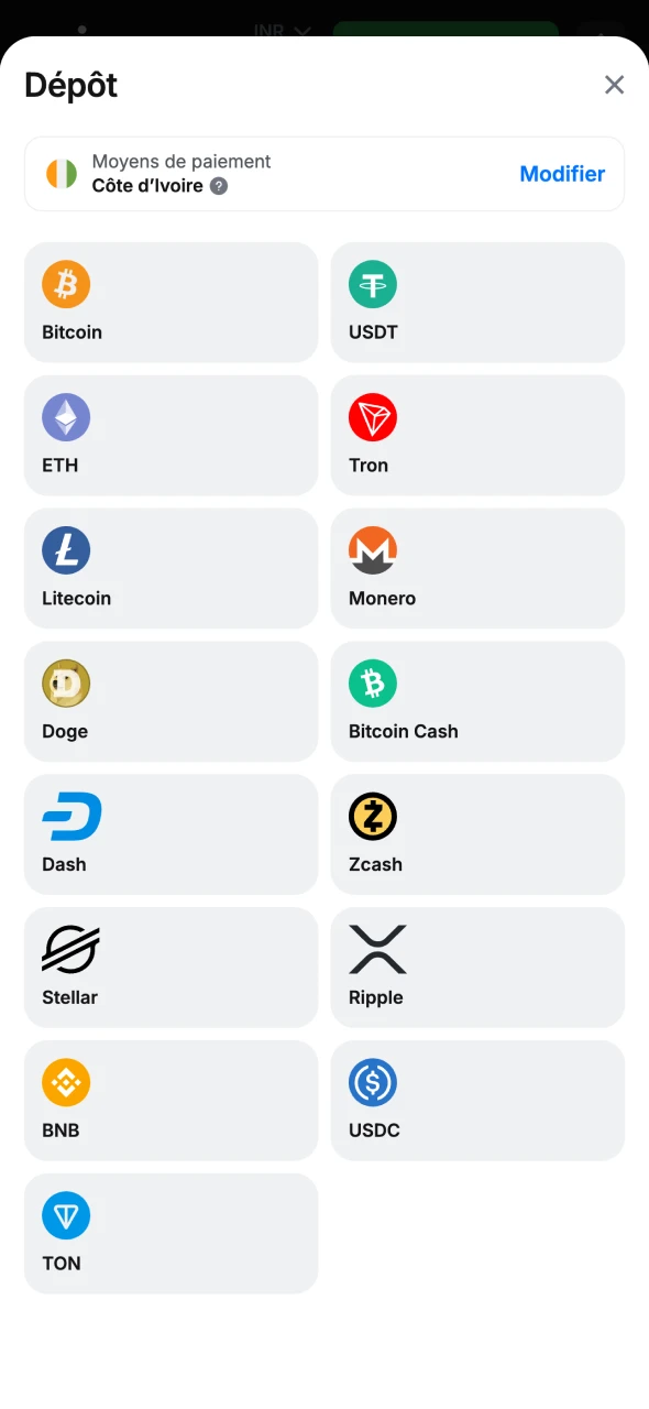 Déposez de l'argent sur 1Win en utilisant les méthodes disponibles.