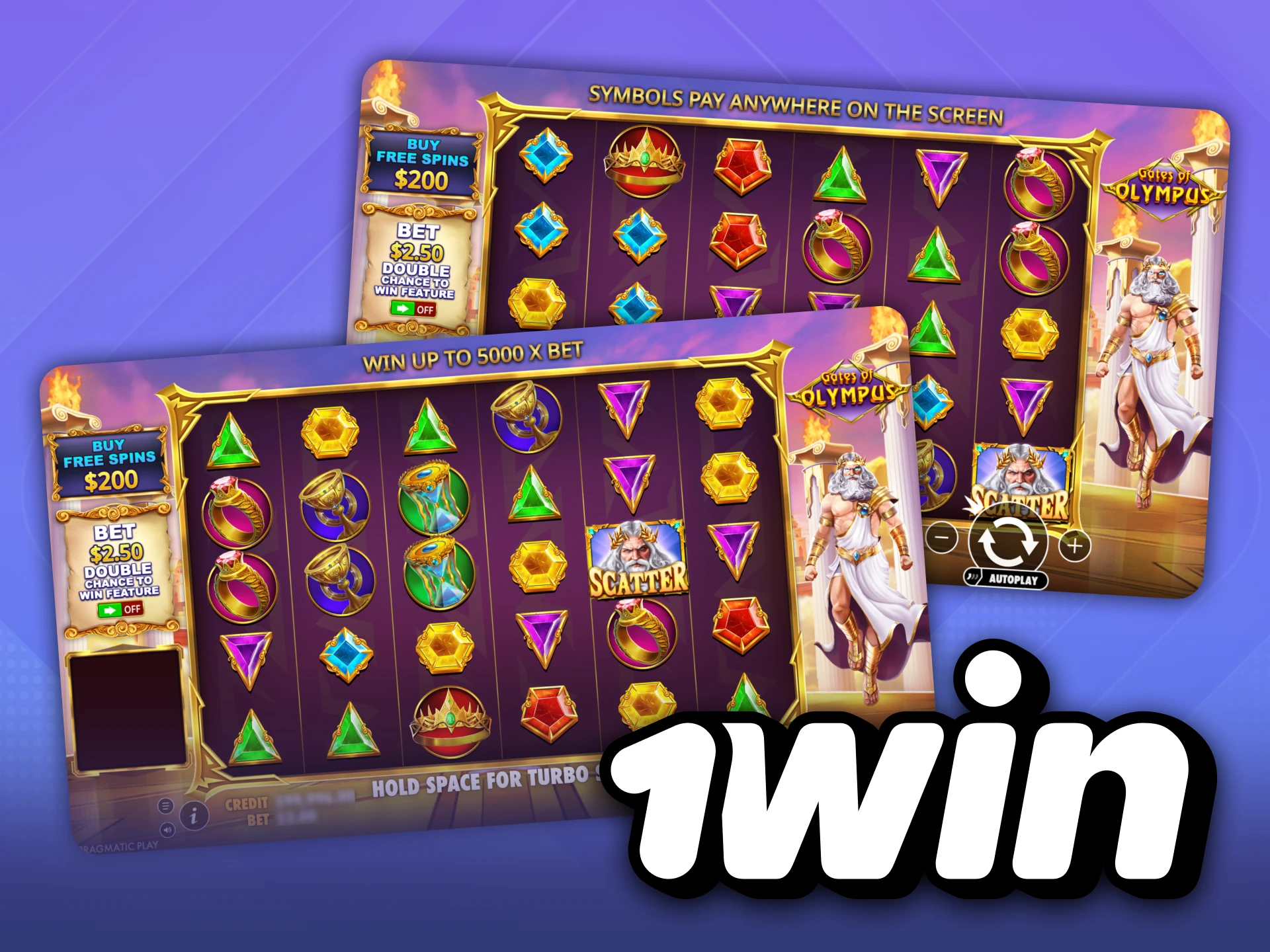 1win propose une version démo de Gates of Olympus.