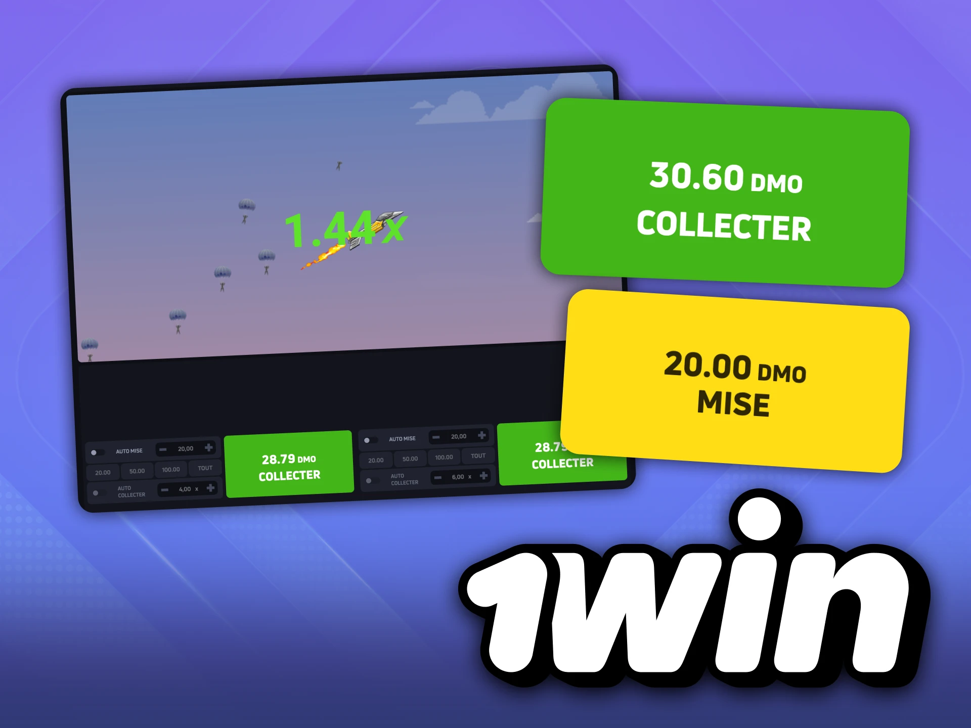 Le casino 1win propose une version démo de JetX.