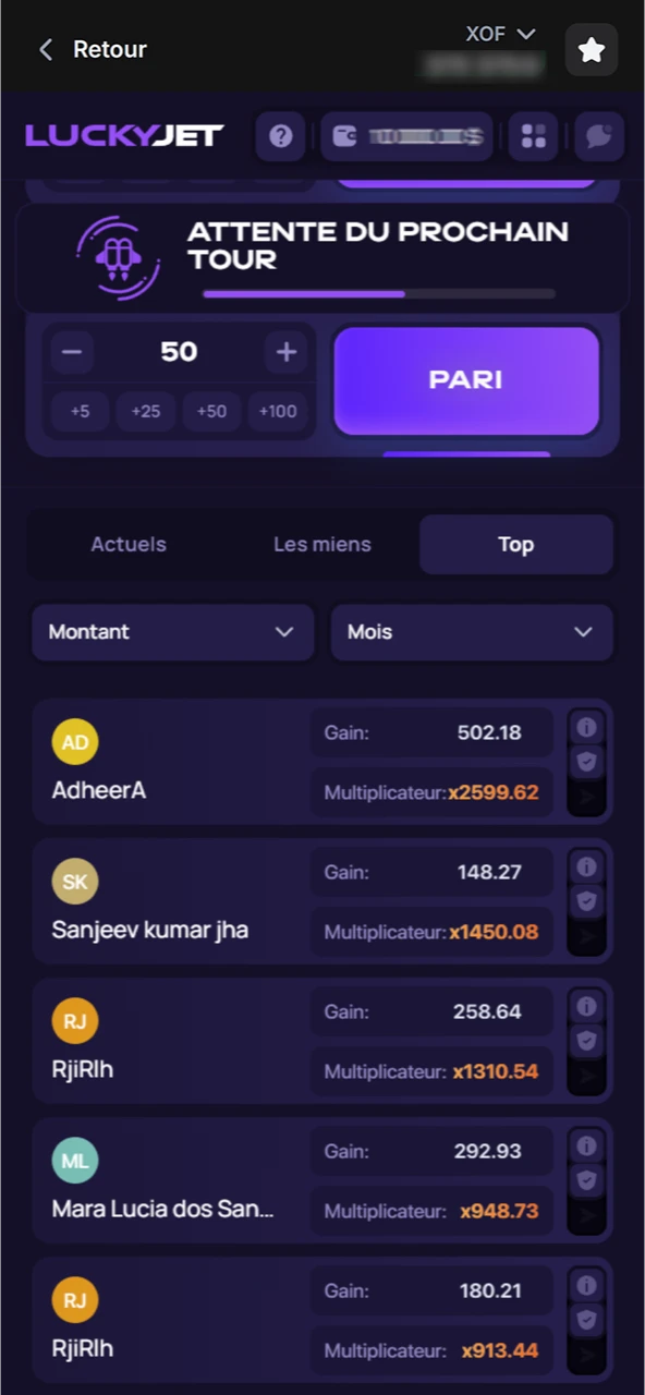Découvrez les meilleurs paris sur le jeu Lucky Jet sur le site officiel de 1win.