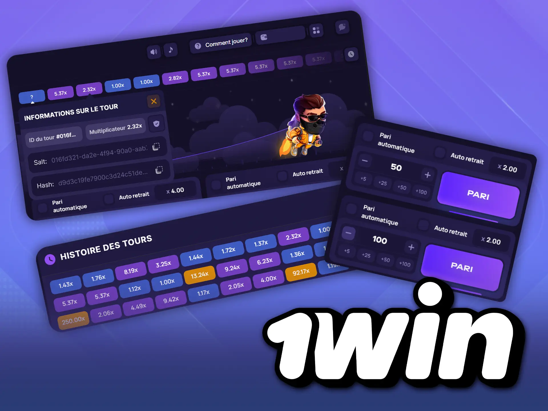 Entraînez-vous dans la version démo du jeu Lucky Jet sur le site officiel de 1win.