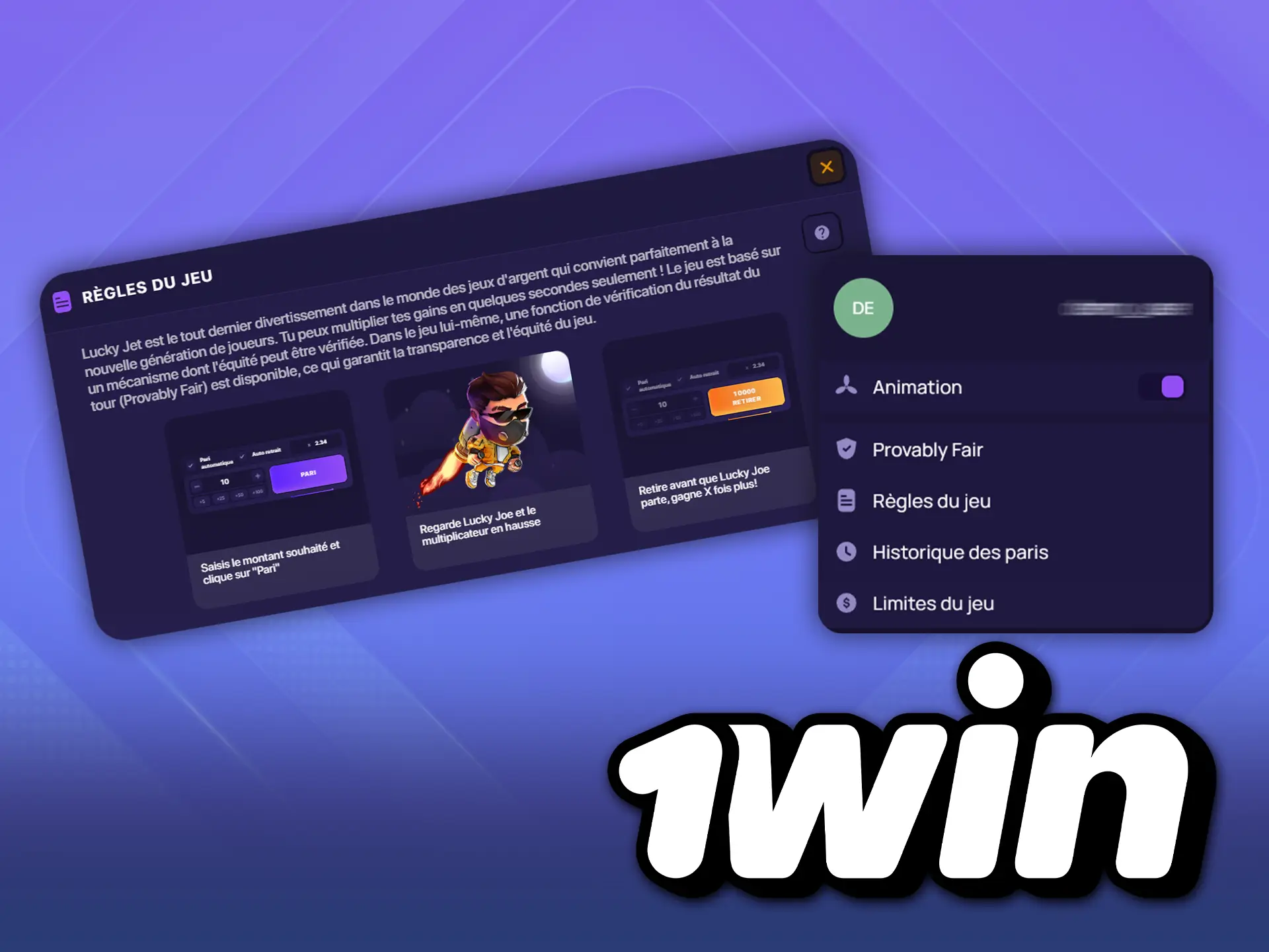 Consultez les règles du jeu Lucky Jet sur le site 1win.