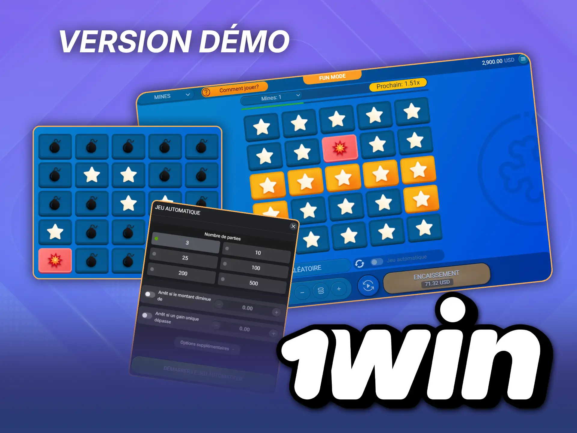 Réfléchissez à des stratégies réussies en utilisant la version démo du jeu sur le site officiel de 1win.