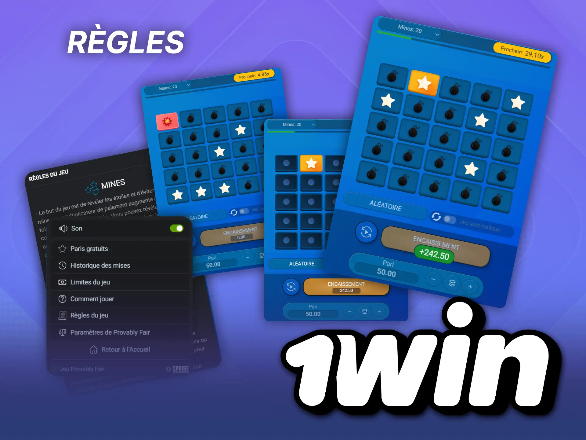 Selon les règles du jeu Mines 1win, vous pouvez retirer vos gains à tout moment avant de tomber sur une mine.