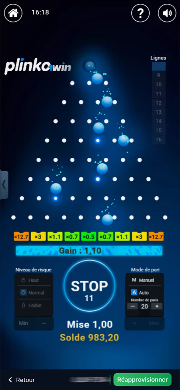 Les joueurs sur le site officiel de 1win peuvent essayer le mode automatique du jeu Plinko.