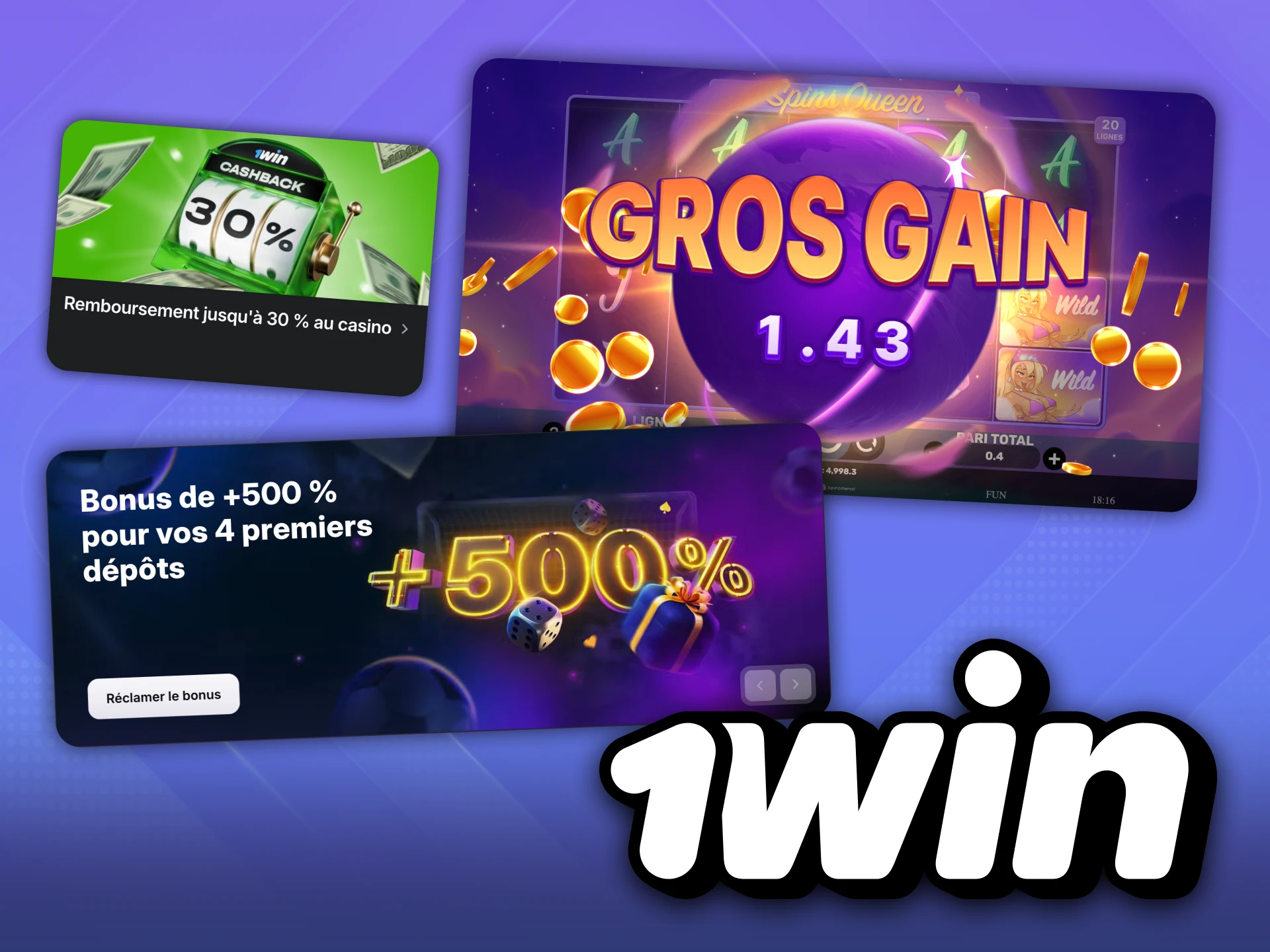 1win propose plusieurs bonus que vous pouvez utiliser dans Spins Queen.