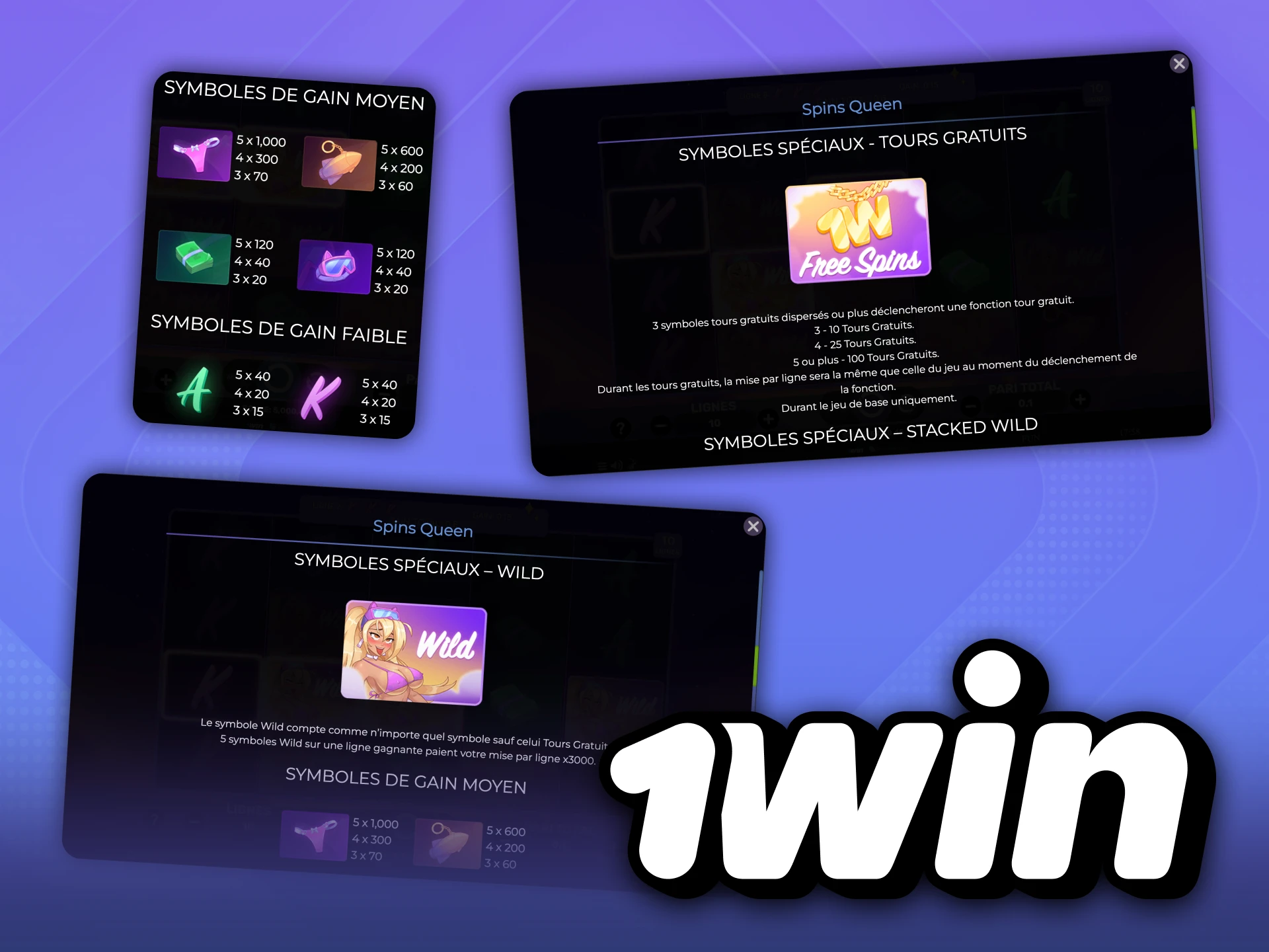 Spins Queen de 1win est un jeu simple mais passionnant.